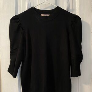 Esqualo Puff Sleeve Knit Sweater Black Size Small